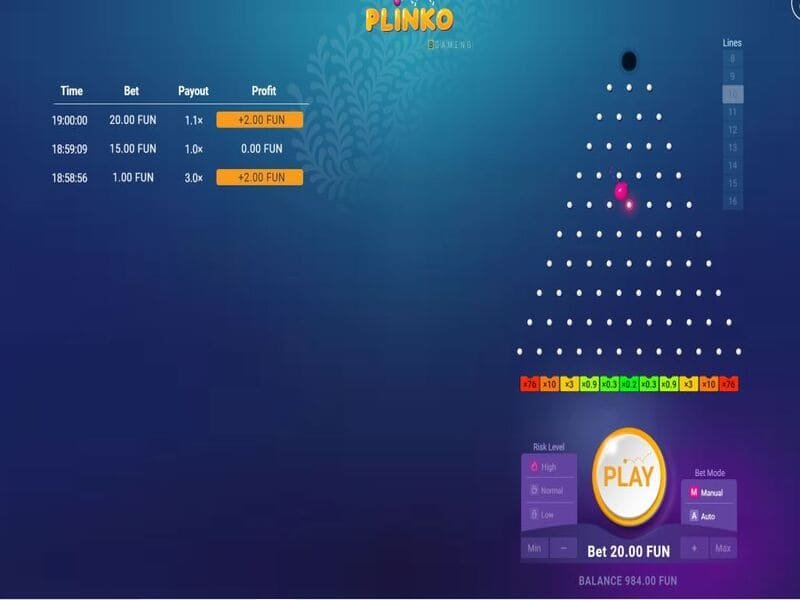 Особенности Plinko Bgaming