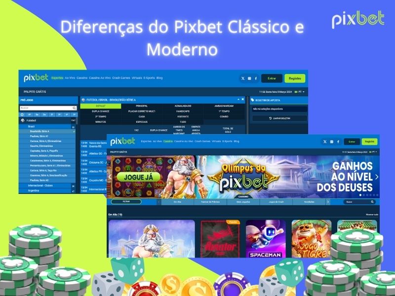 Diferenças do Pixbet Clássico e Moderno